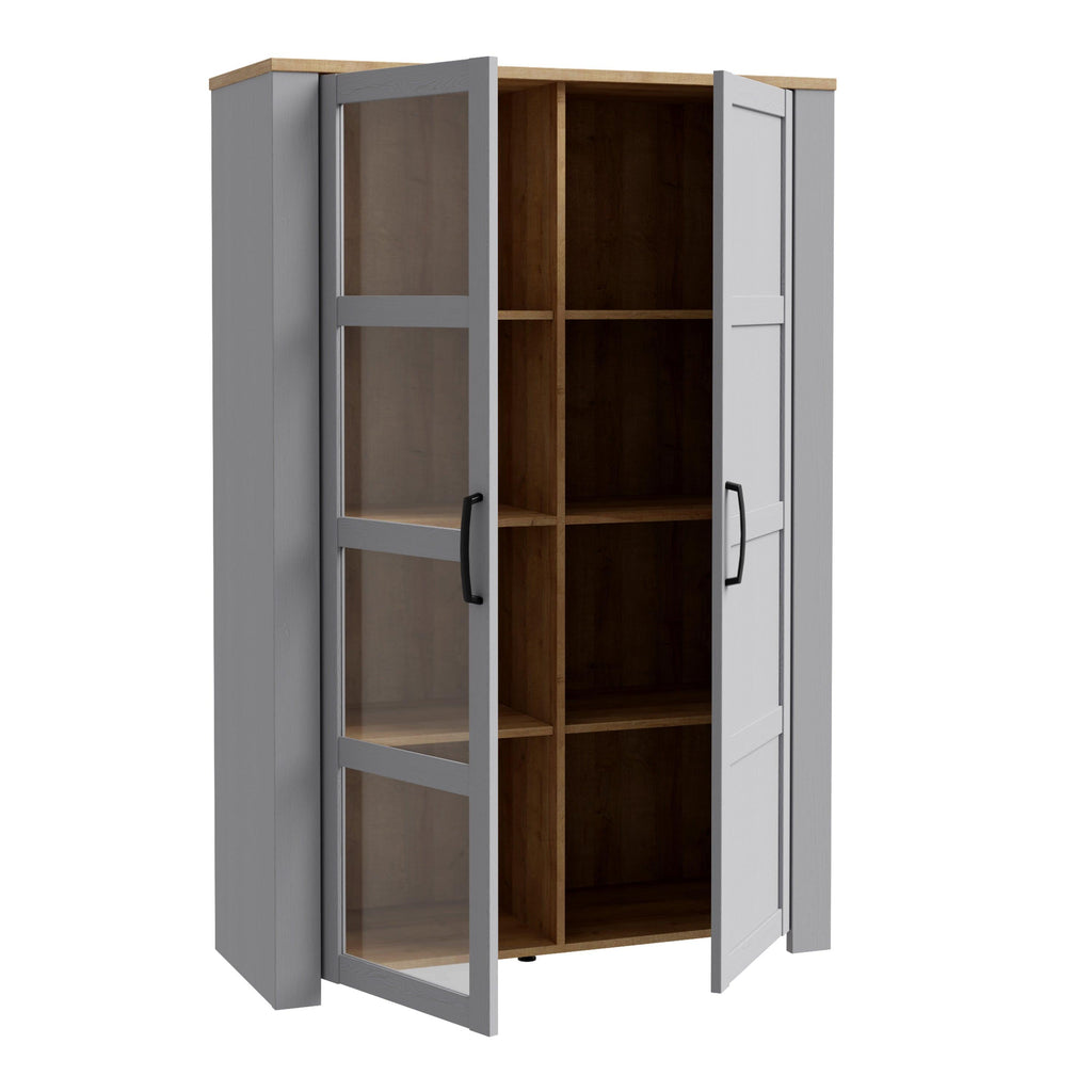 Bohol Display Cabinet inc. 2x LED Lights in Riviera Oak/Grey Oak - image 3