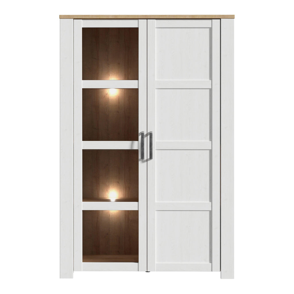 Bohol Display Cabinet inc. 2x LED Lights in Riviera Oak/White - image 2