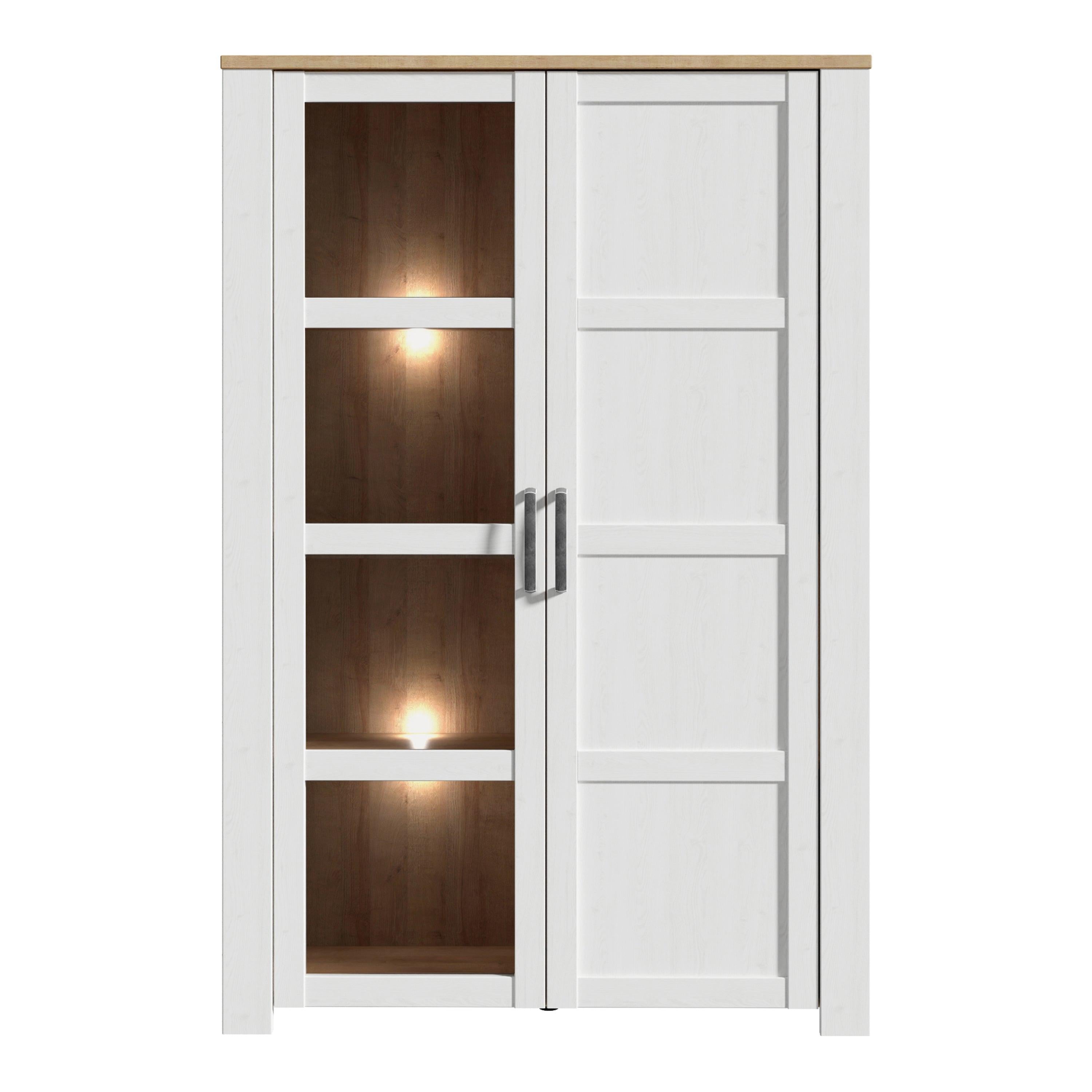Bohol Display Cabinet inc. 2x LED Lights in Riviera Oak/White - image 2