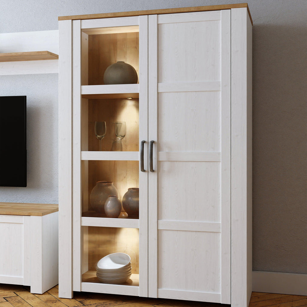 Bohol Display Cabinet inc. 2x LED Lights in Riviera Oak/White - image 7