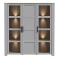Bohol Large Display Cabinet inc. 4x LED Lights in Riviera Oak/Grey Oak - image 2