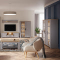 Bohol Large Display Cabinet inc. 4x LED Lights in Riviera Oak/Grey Oak - image 4