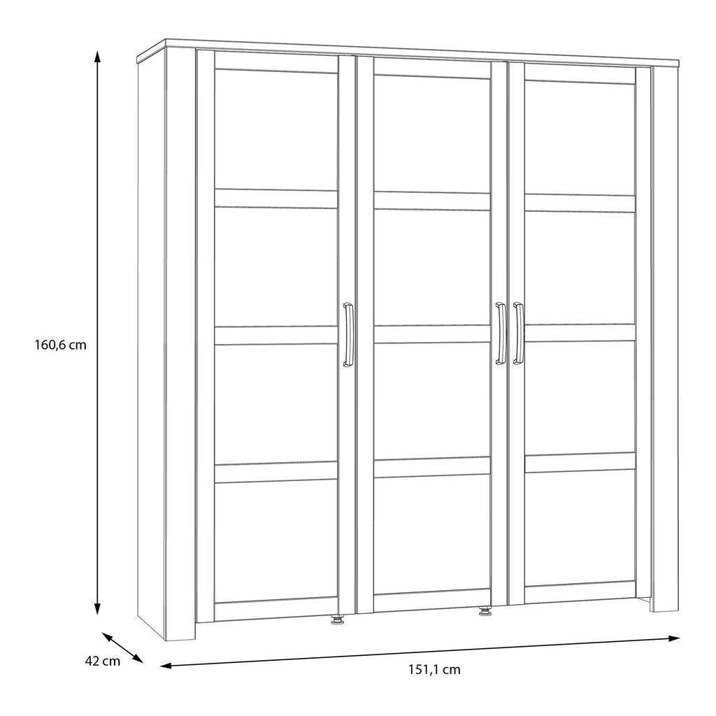 Bohol Large Display Cabinet inc. 4x LED Lights in Riviera Oak/Grey Oak - image 6