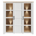 Bohol Large Display Cabinet inc. 4x LED Lights in Riviera Oak/White - image 2