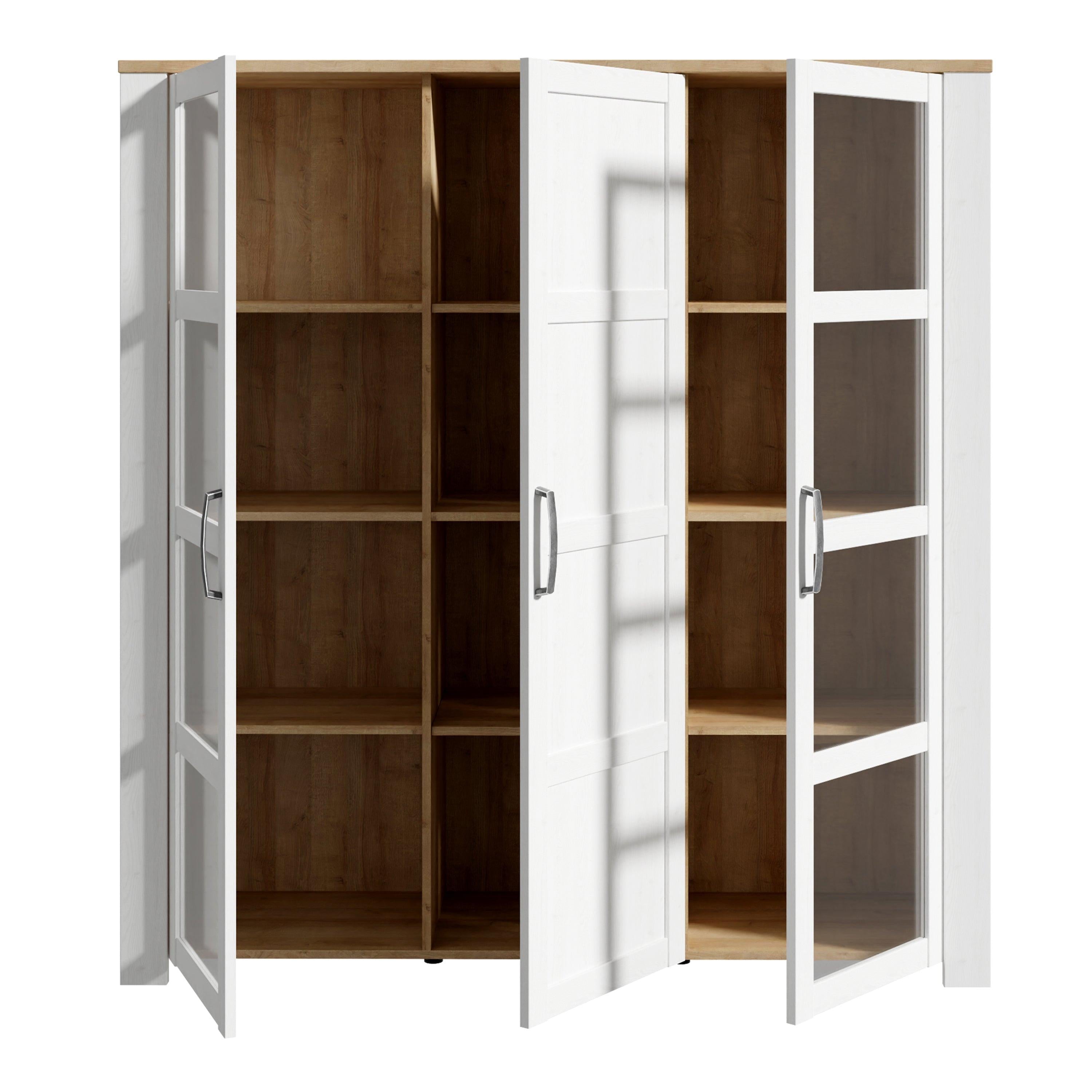 Bohol Large Display Cabinet inc. 4x LED Lights in Riviera Oak/White - image 3