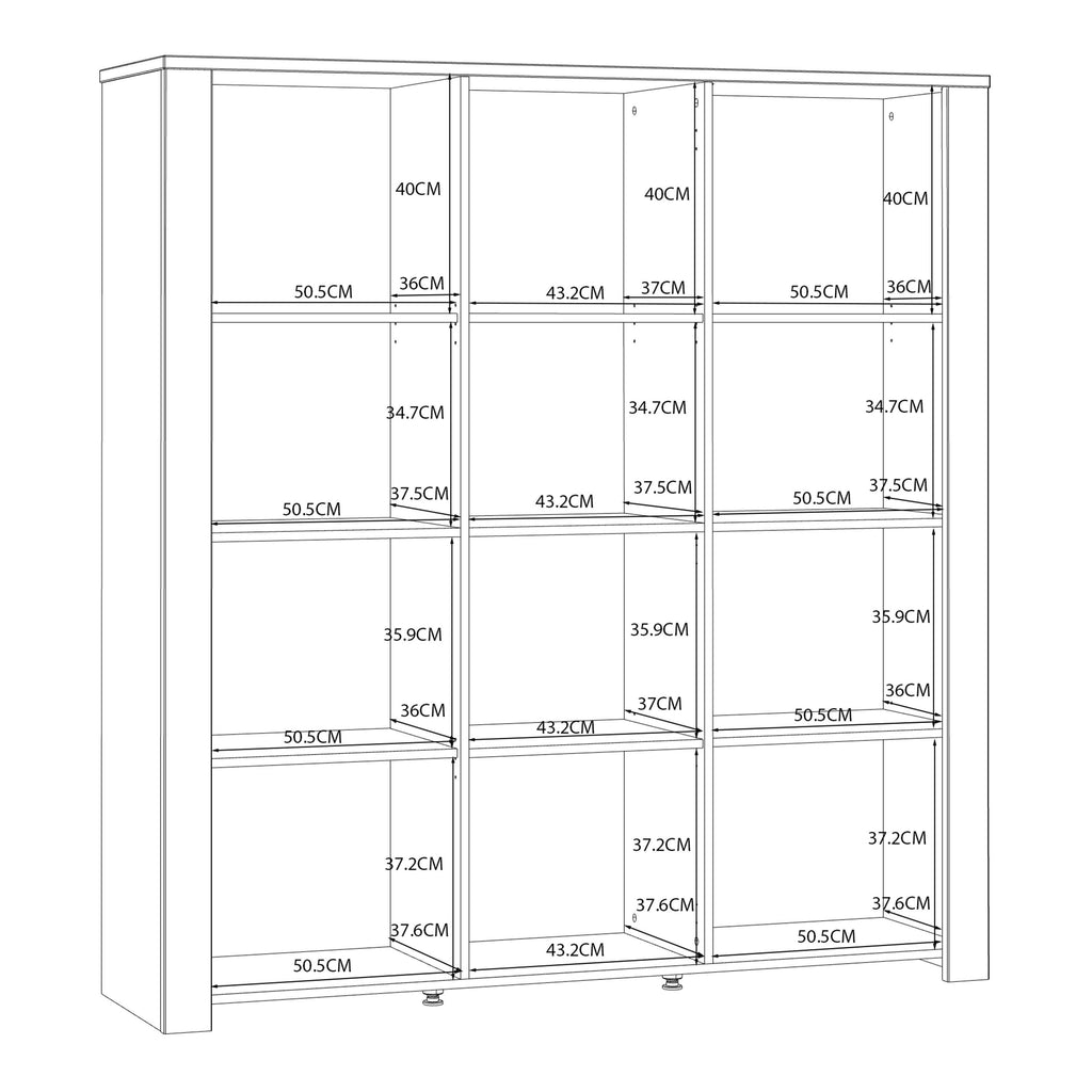 Bohol Large Display Cabinet inc. 4x LED Lights in Riviera Oak/White - image 7