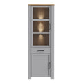 Bohol Narrow Display Cabinet inc. 2x LED Lights in Riviera Oak/Grey Oak - image 2