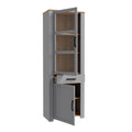 Bohol Narrow Display Cabinet inc. 2x LED Lights in Riviera Oak/Grey Oak - image 3