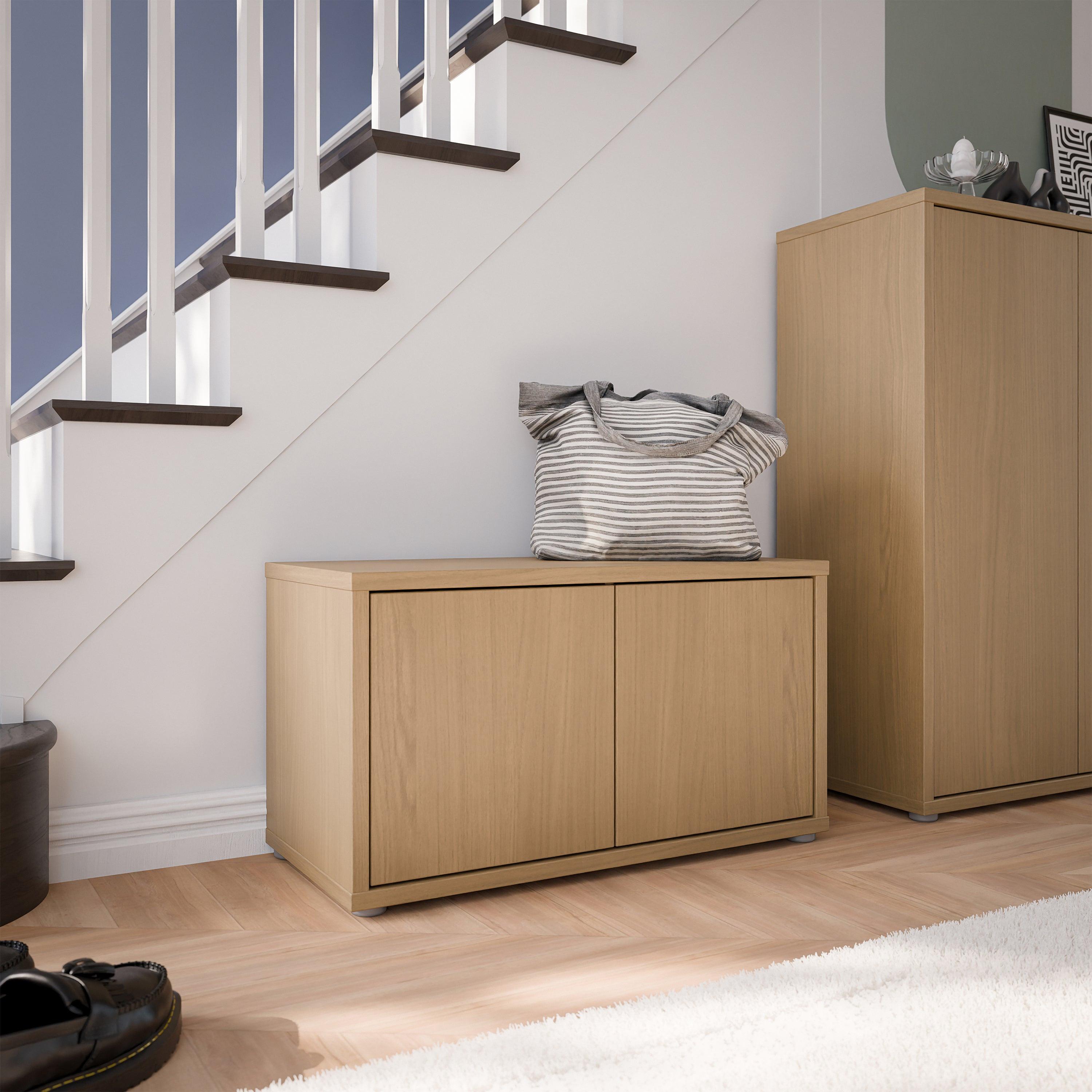 Alice Springs Bench with 2 Doors Push-to-Open in Elegancia Oak - image 6