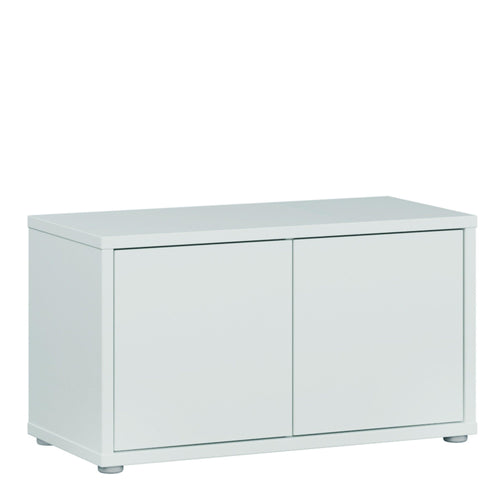 Alice Springs Bench with 2 Doors Push-to-Open in Light Grey