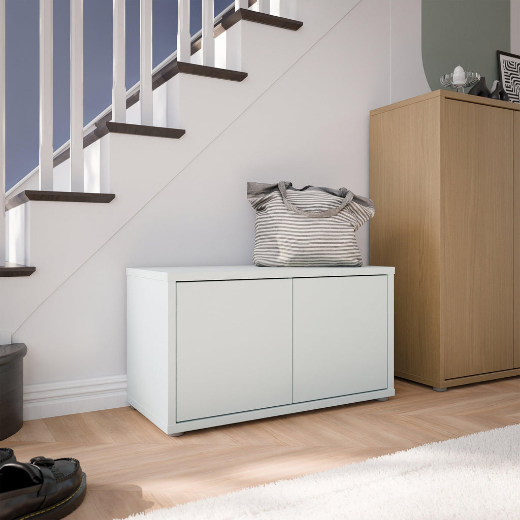 Alice Springs Bench with 2 Doors Push-to-Open in Light Grey - image 6
