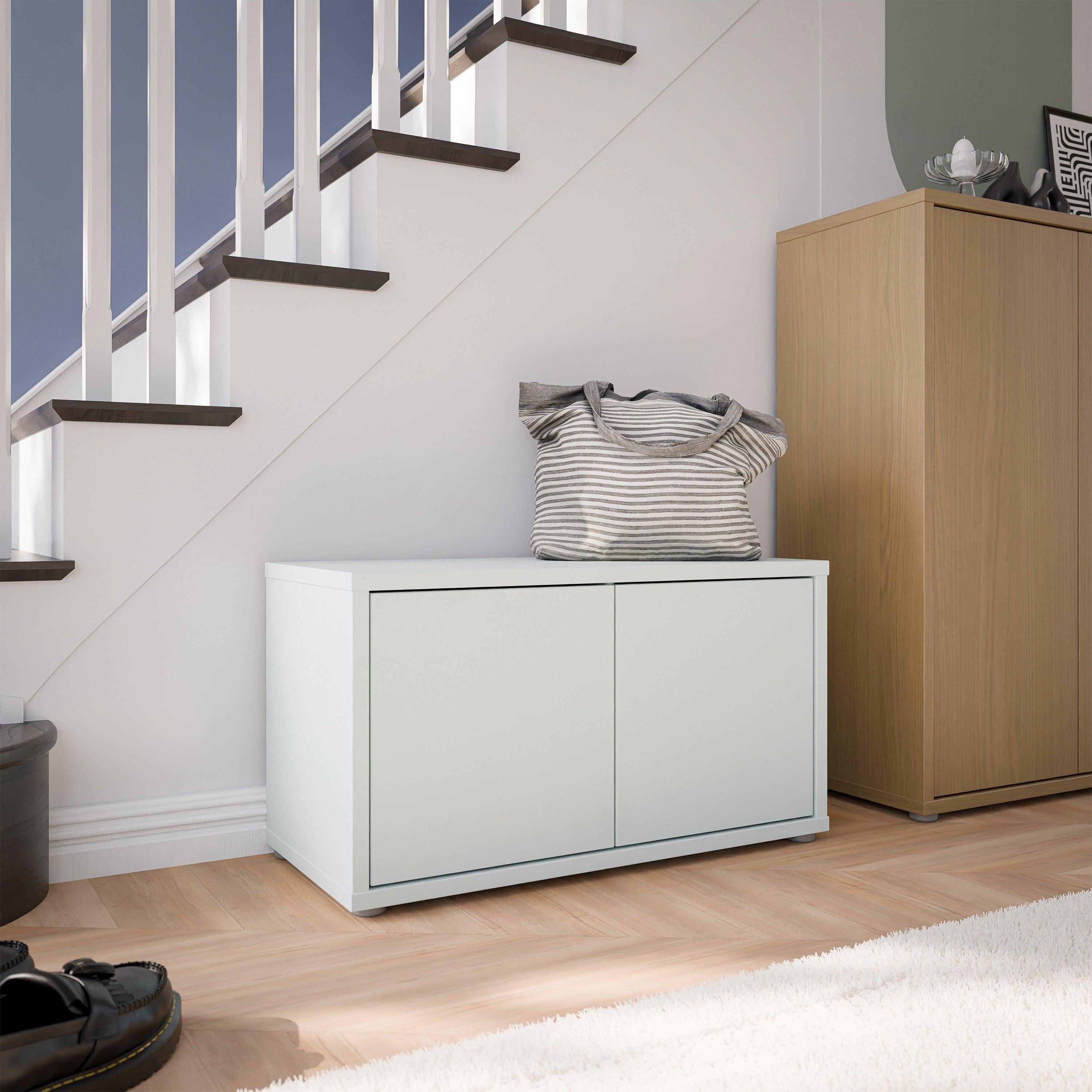 Alice Springs Bench with 2 Doors Push-to-Open in Light Grey - image 6