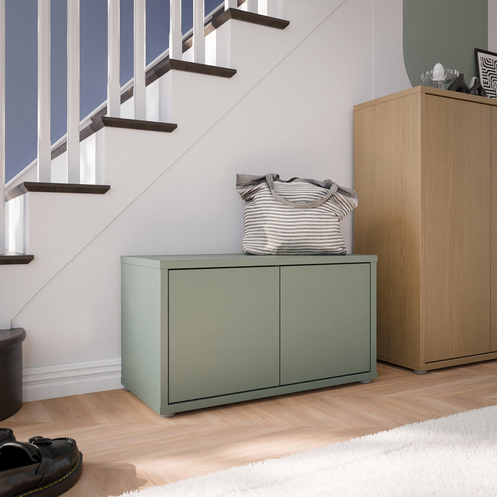 Alice Springs Bench with 2 Doors Push-to-Open in Sage Green - image 5