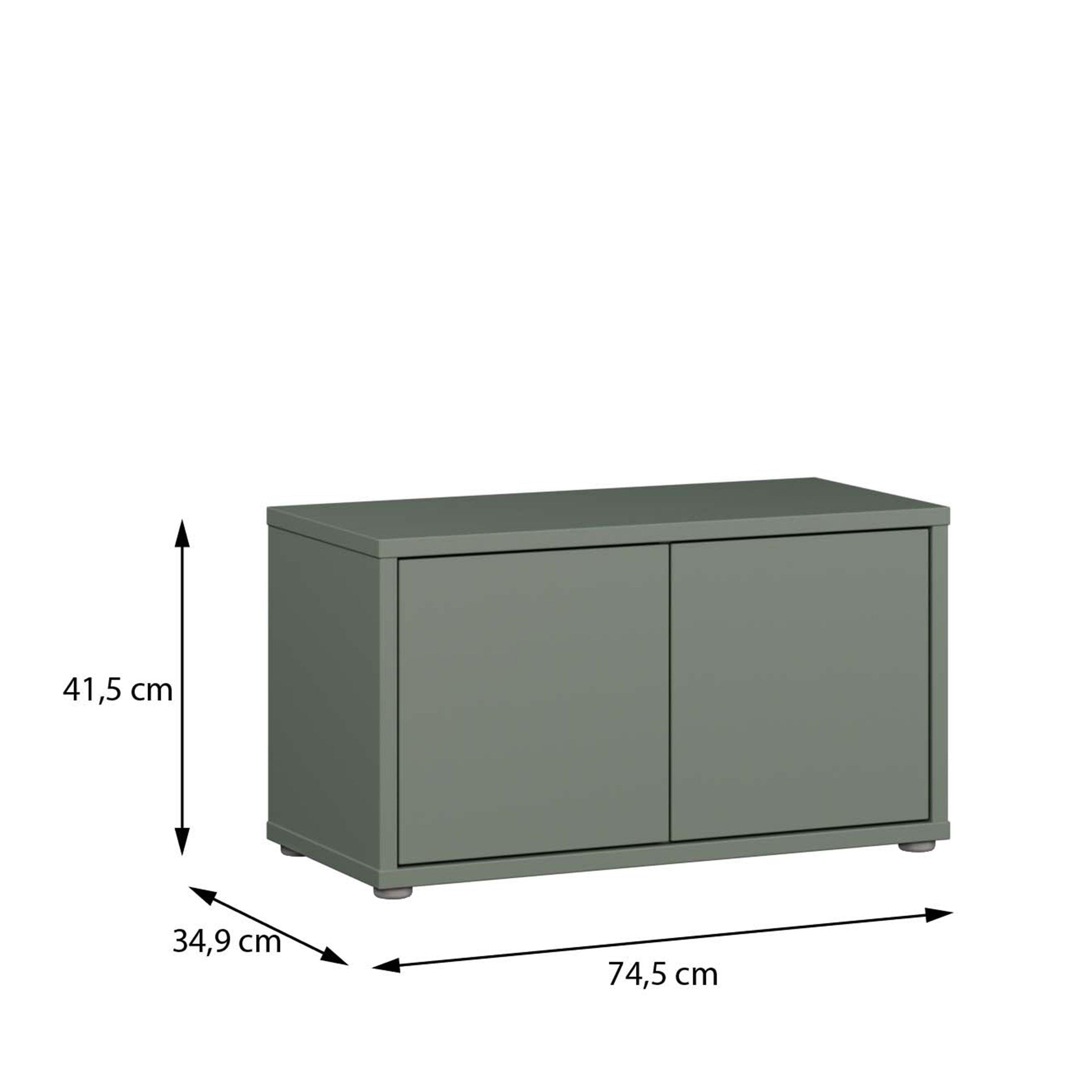 Alice Springs Bench with 2 Doors Push-to-Open in Sage Green - image 6