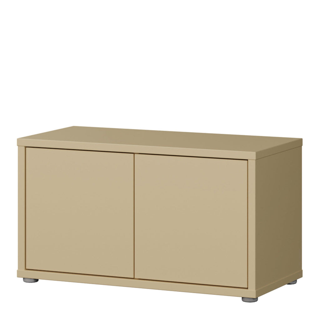 Alice Springs Bench with 2 Doors Push-to-Open in Butter Yellow - image 3