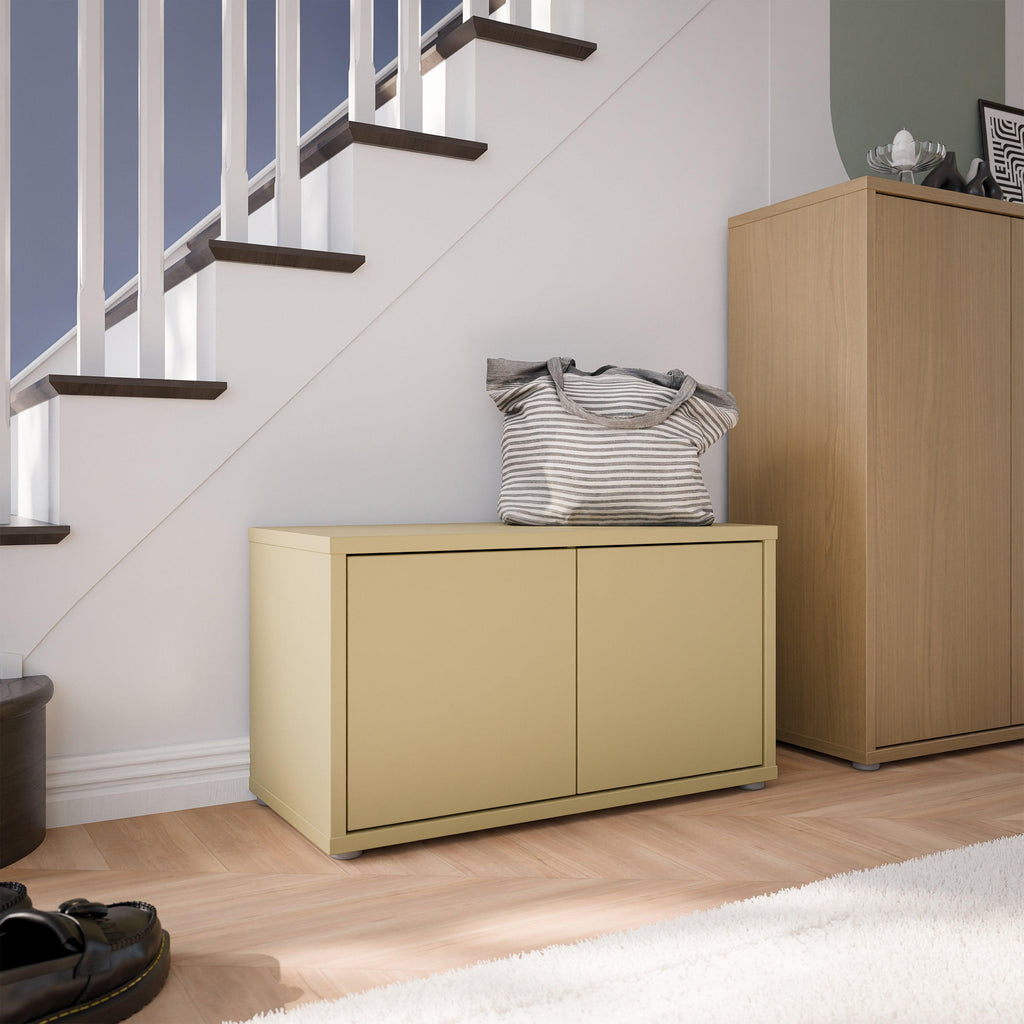 Alice Springs Bench with 2 Doors Push-to-Open in Butter Yellow - image 6
