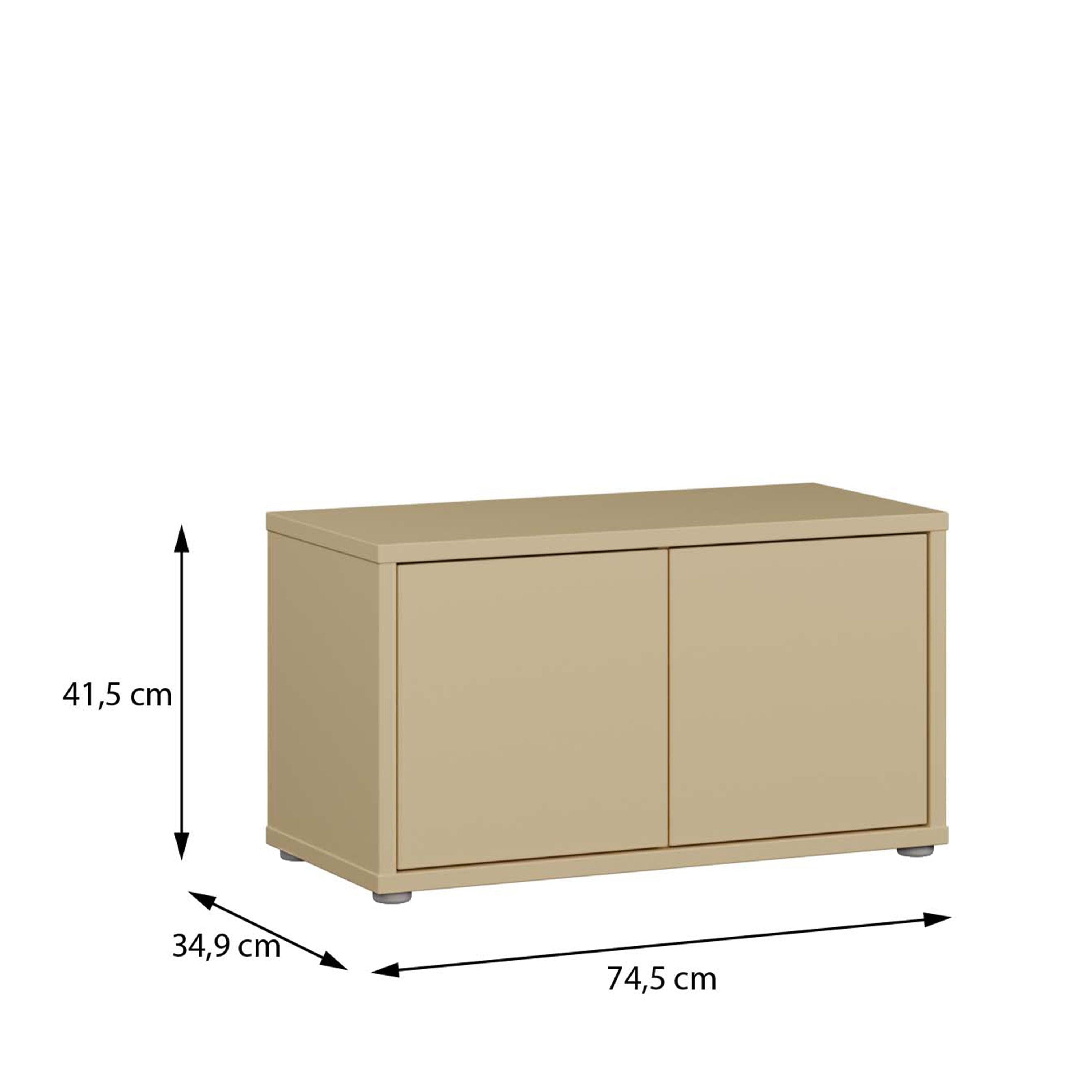 Alice Springs Bench with 2 Doors Push-to-Open in Butter Yellow - image 7