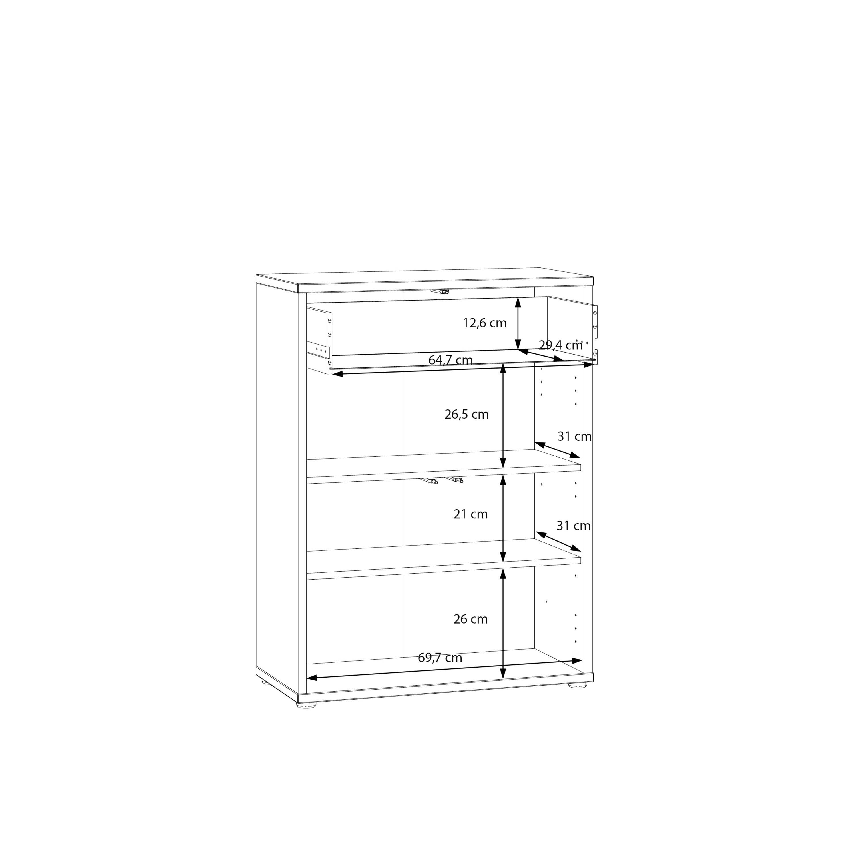 Alice Springs Shoe Cabinet with 2 Doors Push-to-Open & 1 Drawer Push-to-Open in Sand - image 3