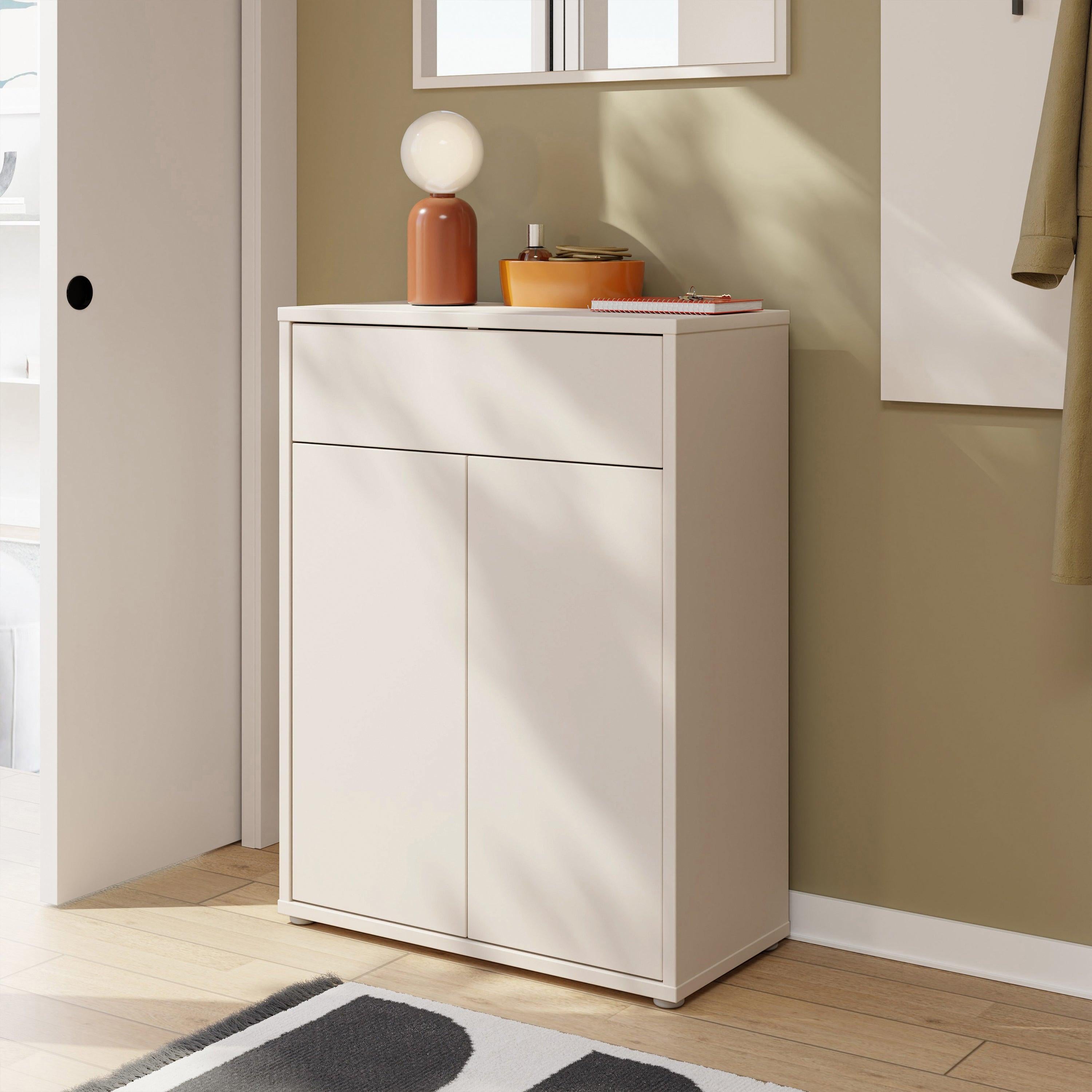 Alice Springs Shoe Cabinet with 2 Doors Push-to-Open & 1 Drawer Push-to-Open in Sand - image 7