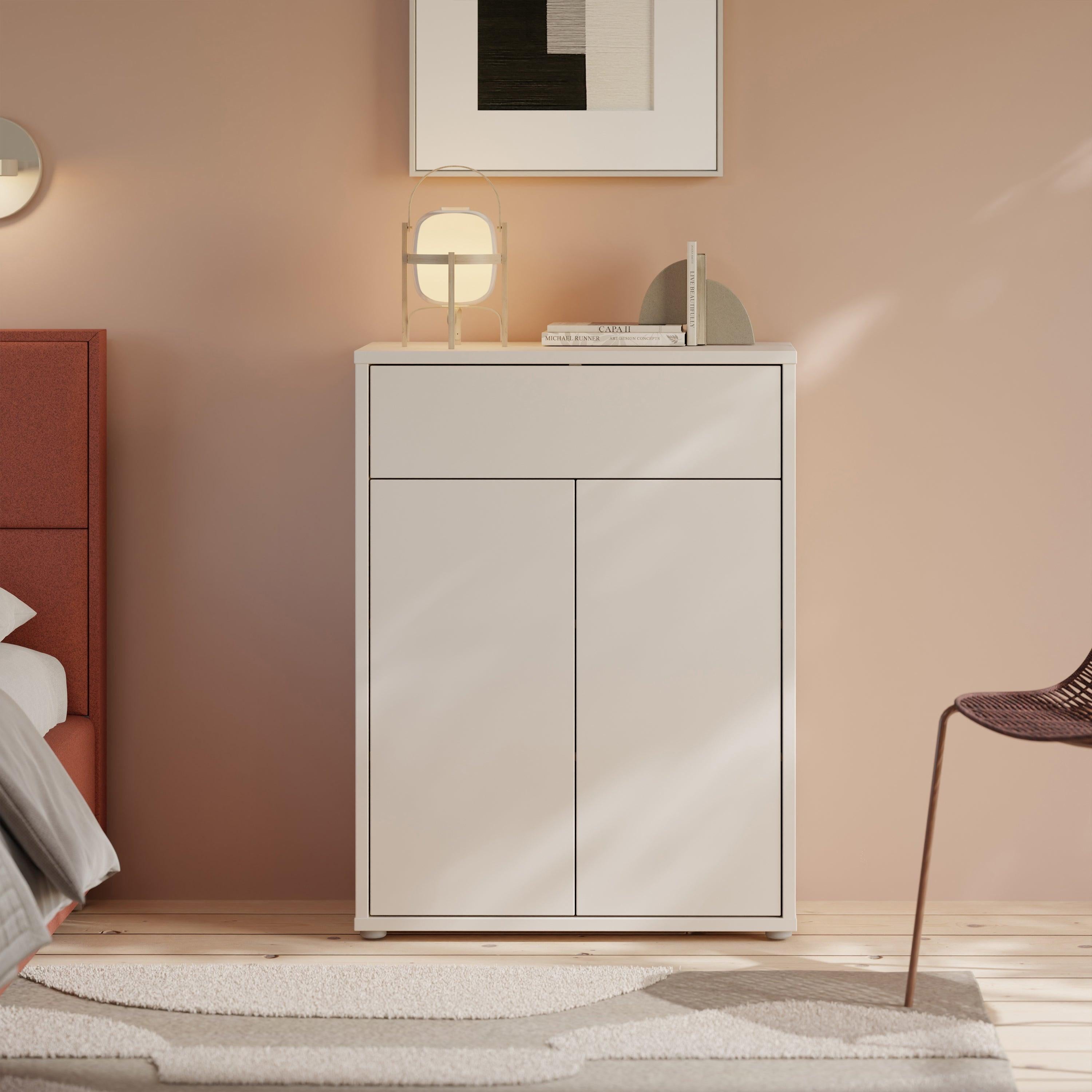Alice Springs Shoe Cabinet with 2 Doors Push-to-Open & 1 Drawer Push-to-Open in Sand - image 8