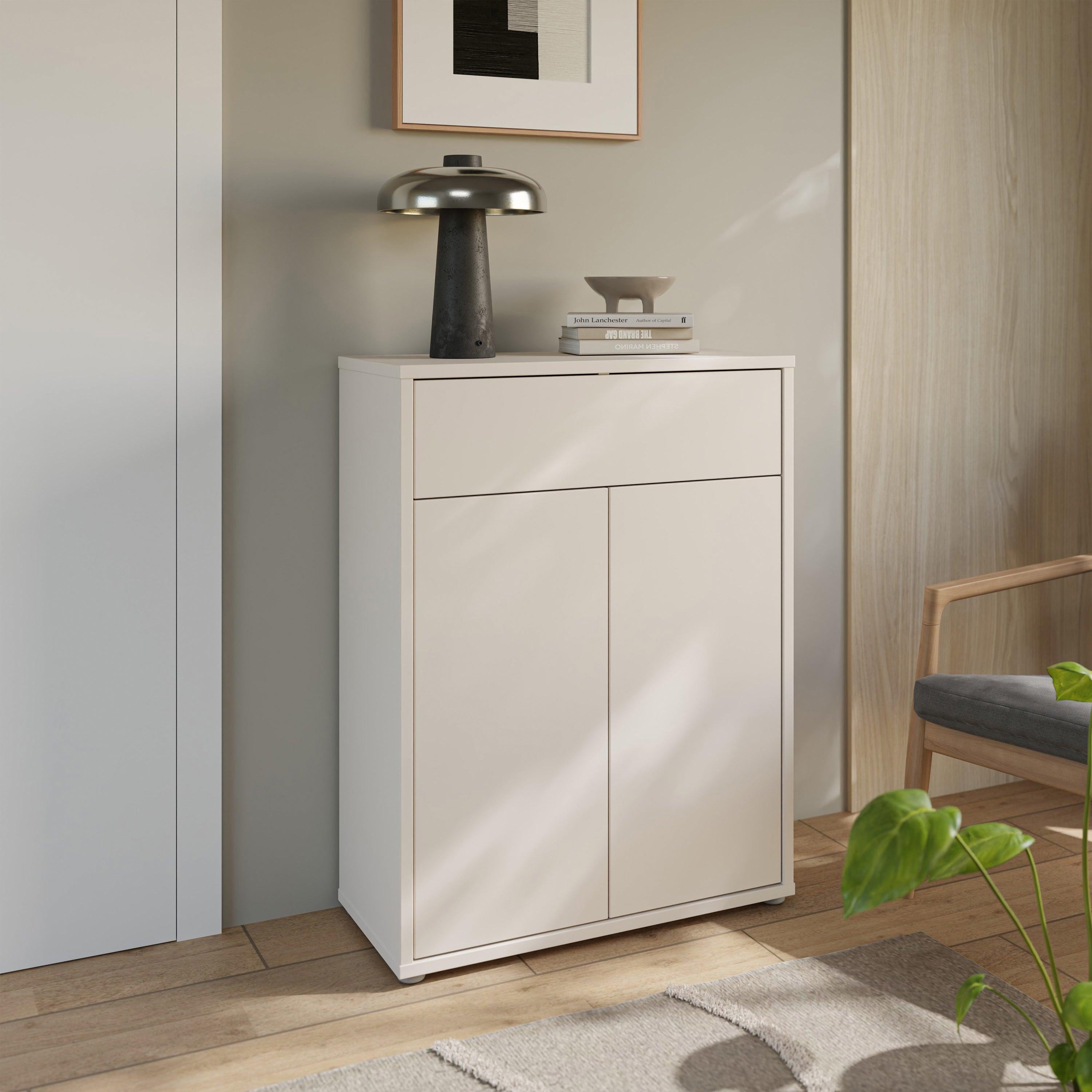 Alice Springs Shoe Cabinet with 2 Doors Push-to-Open & 1 Drawer Push-to-Open in Sand - image 9