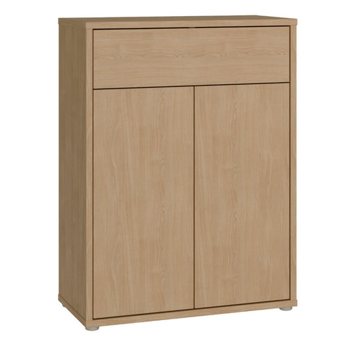 Alice Springs Shoe Cabinet with 2 Doors Push-to-Open & 1 Drawer Push-to-Open in Elegancia Oak