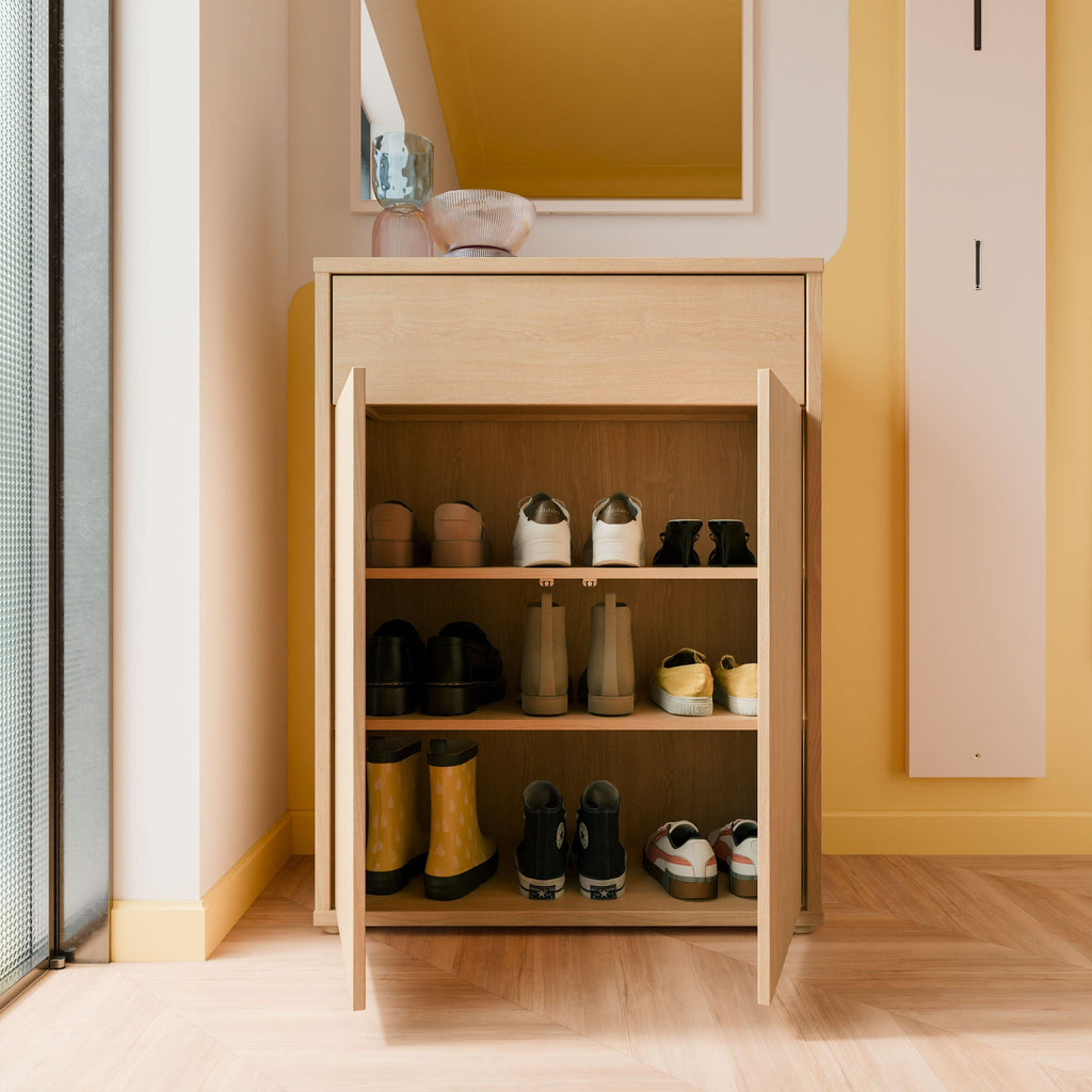Alice Springs Shoe Cabinet with 2 Doors Push-to-Open & 1 Drawer Push-to-Open in Elegancia Oak - image 7
