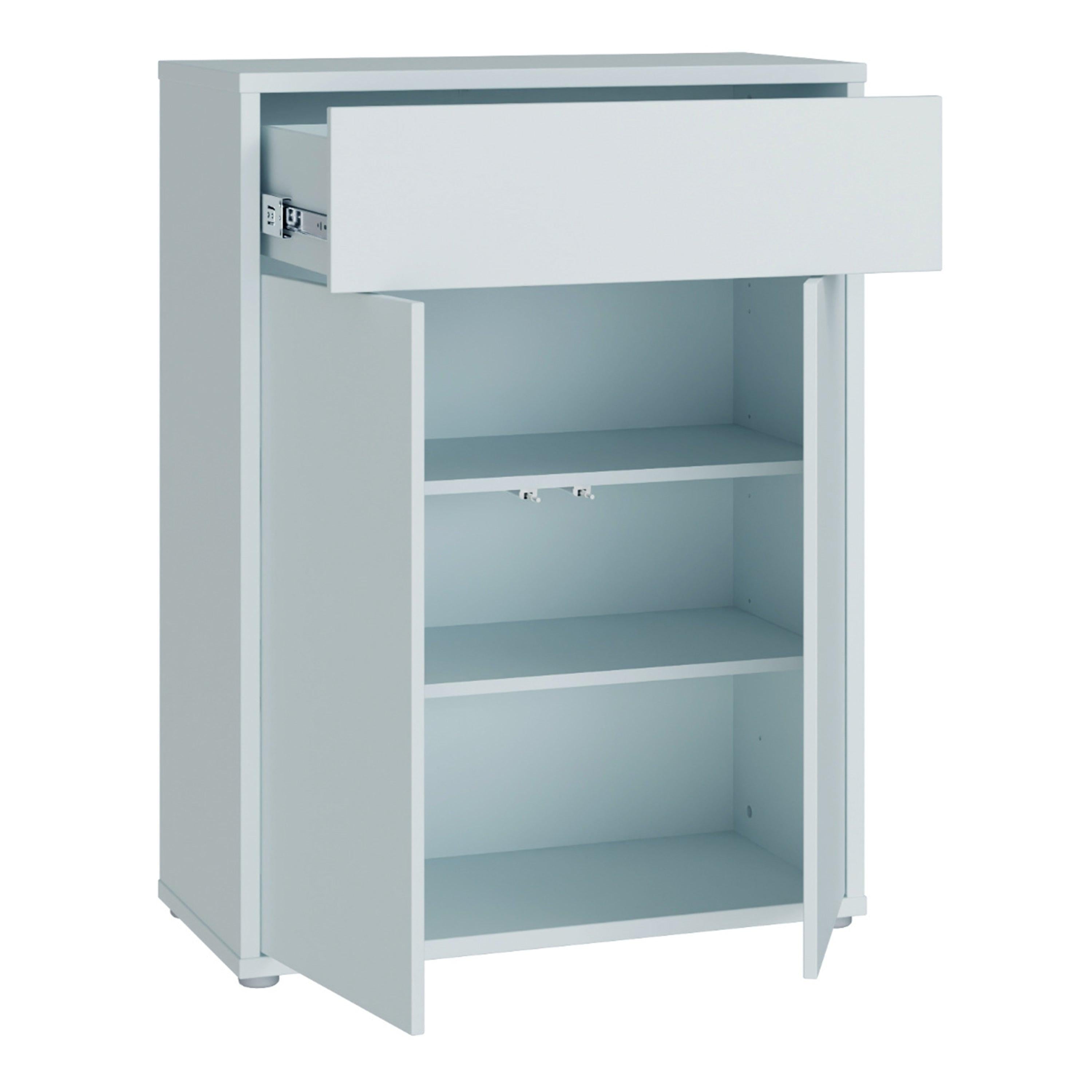 Alice Springs Shoe Cabinet with 2 Doors Push-to-Open & 1 Drawer Push-to-Open in Light Grey - image 4