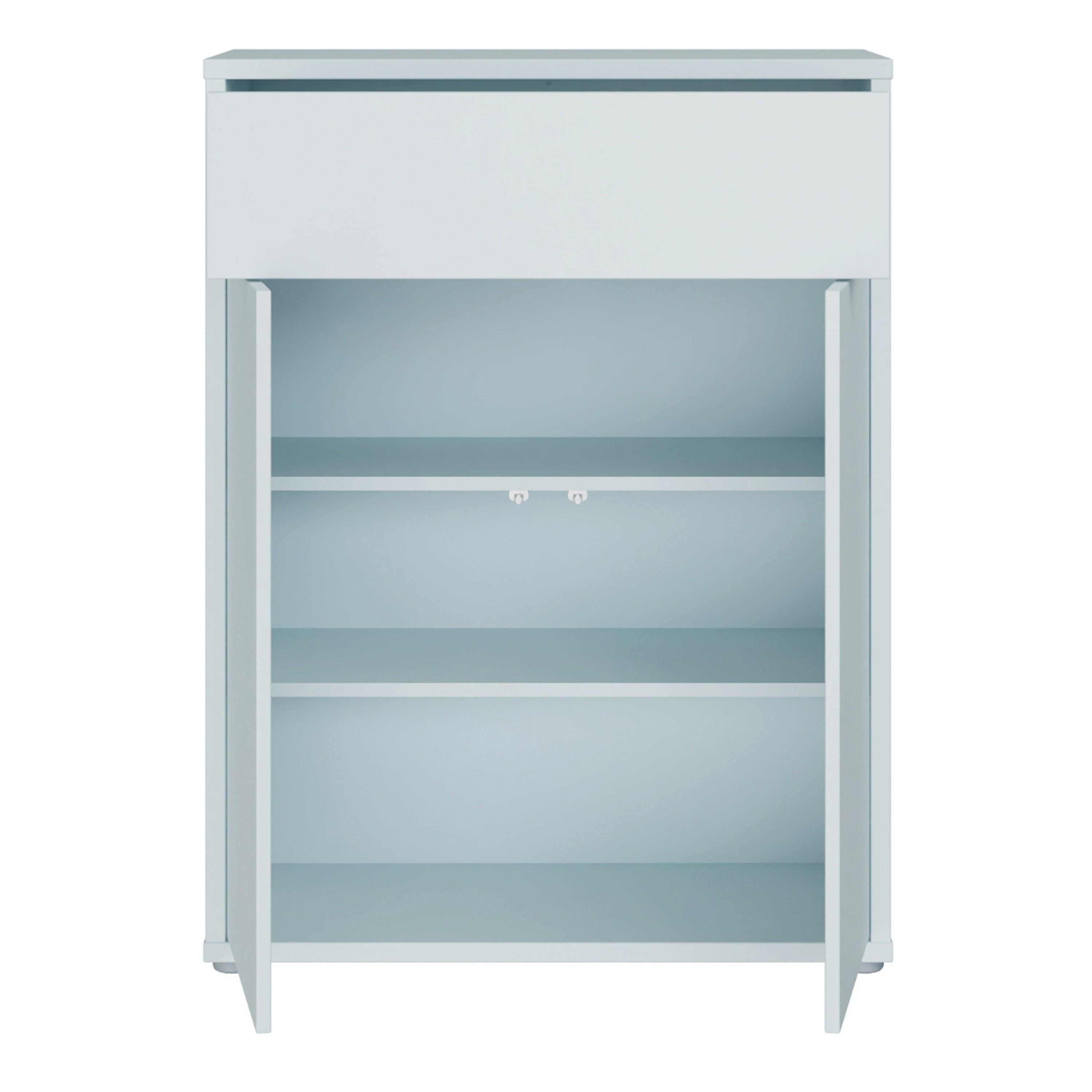 Alice Springs Shoe Cabinet with 2 Doors Push-to-Open & 1 Drawer Push-to-Open in Light Grey - image 5