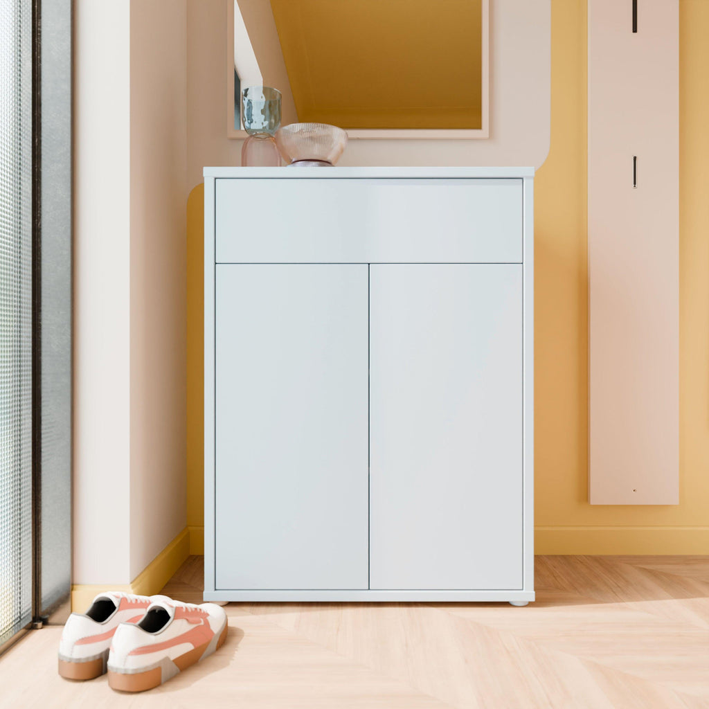 Alice Springs Shoe Cabinet with 2 Doors Push-to-Open & 1 Drawer Push-to-Open in Light Grey - image 6