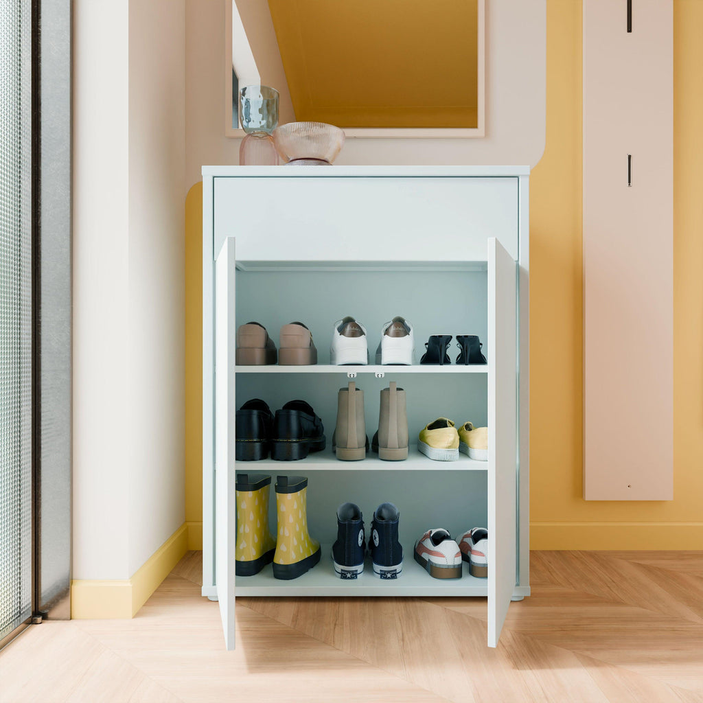 Alice Springs Shoe Cabinet with 2 Doors Push-to-Open & 1 Drawer Push-to-Open in Light Grey - image 7