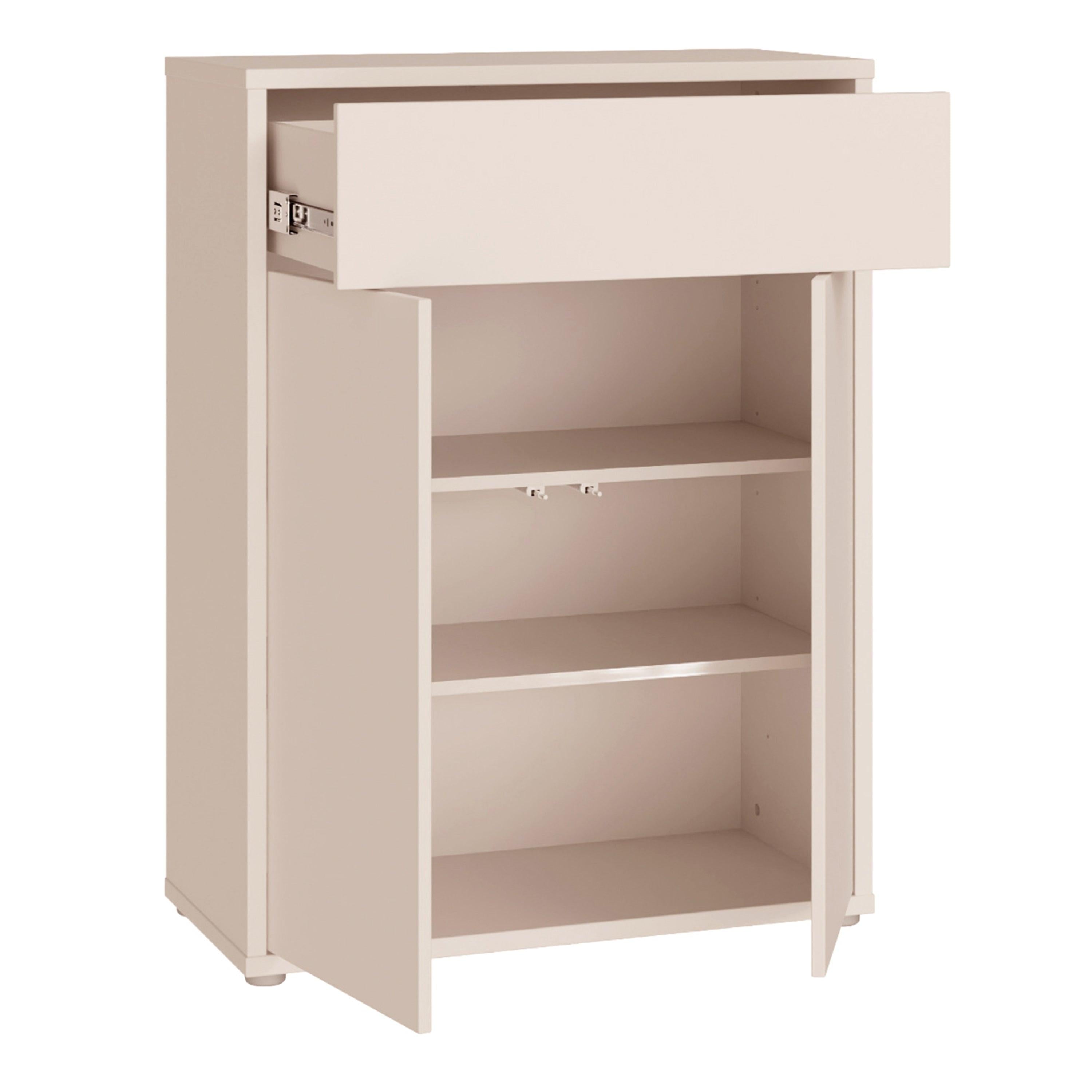 Alice Springs Compact Shoe Cabinet with 2 Doors Push-to-Open & 1 Drawer Push-to-Open in Sand - image 4