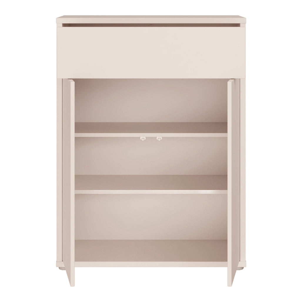 Alice Springs Compact Shoe Cabinet with 2 Doors Push-to-Open & 1 Drawer Push-to-Open in Sand - image 5