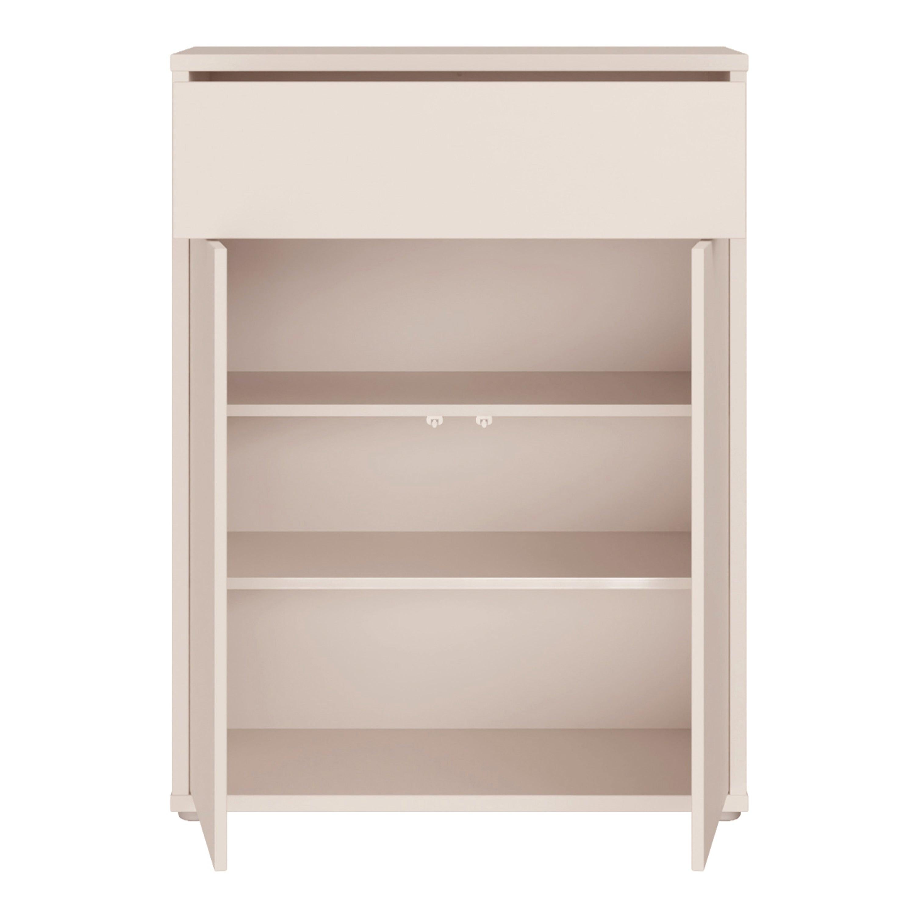 Alice Springs Compact Shoe Cabinet with 2 Doors Push-to-Open & 1 Drawer Push-to-Open in Sand - image 5