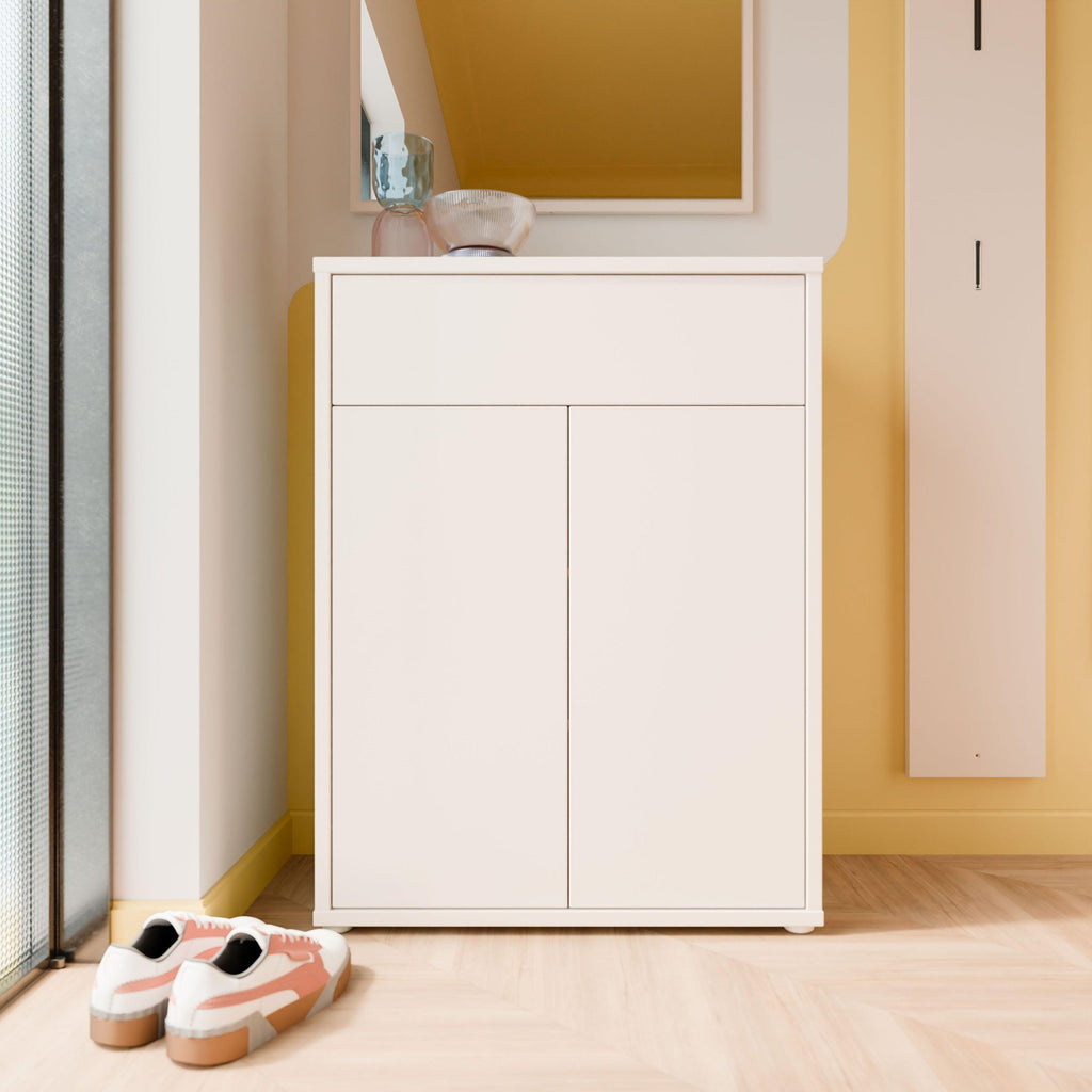 Alice Springs Compact Shoe Cabinet with 2 Doors Push-to-Open & 1 Drawer Push-to-Open in Sand - image 6