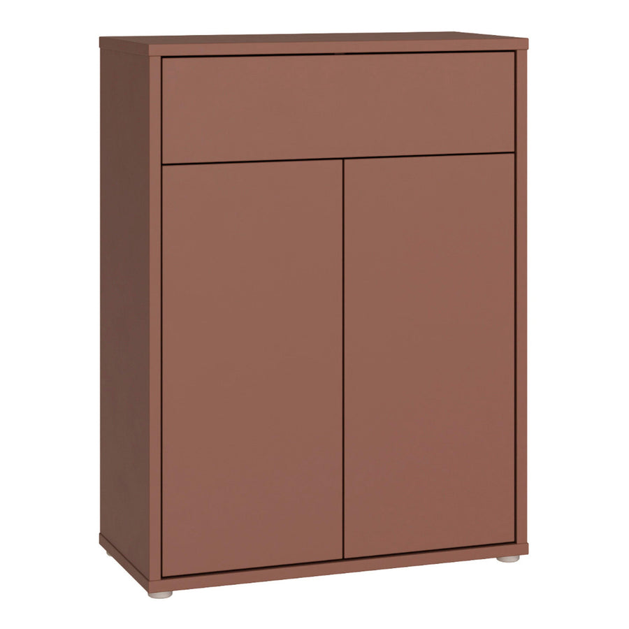Alice Springs Compact Shoe Cabinet with 2 Doors Push-to-Open & 1 Drawer Push-to-Open in Terracotta
