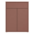 Alice Springs Compact Shoe Cabinet with 2 Doors Push-to-Open & 1 Drawer Push-to-Open in Terracotta - image 2