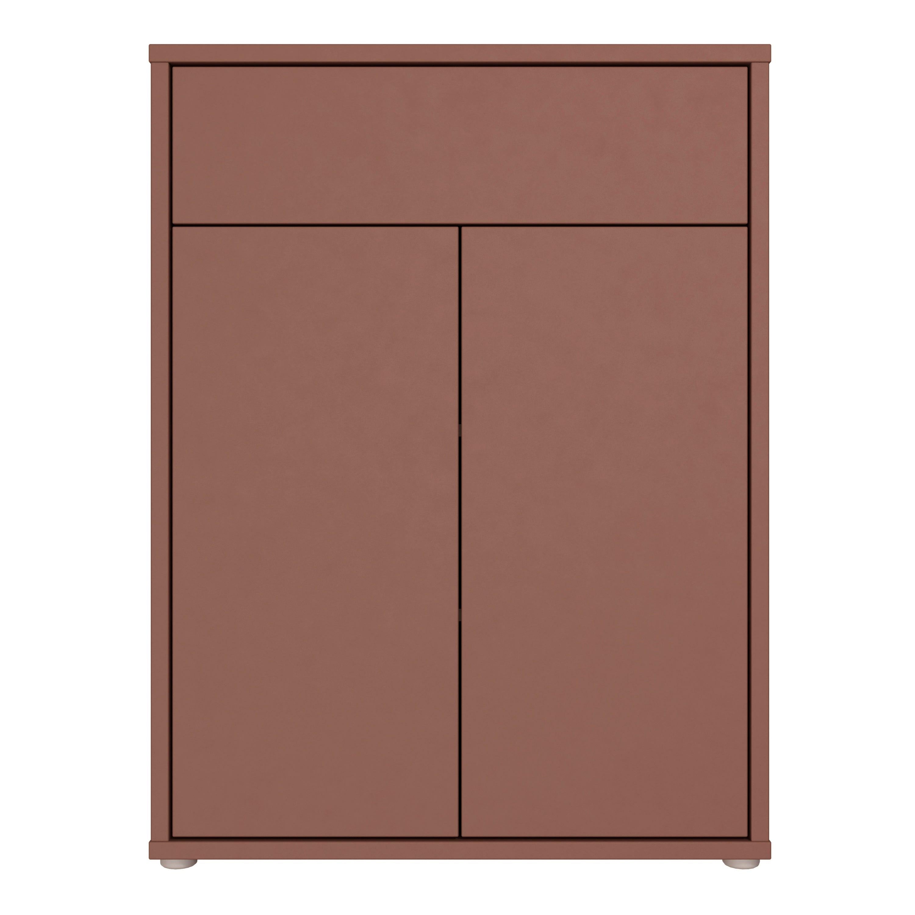 Alice Springs Compact Shoe Cabinet with 2 Doors Push-to-Open & 1 Drawer Push-to-Open in Terracotta - image 2