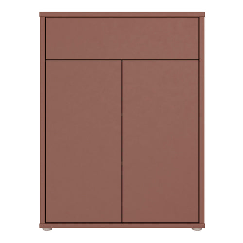 Alice Springs Compact Shoe Cabinet with 2 Doors Push-to-Open & 1 Drawer Push-to-Open in Terracotta - image 2
