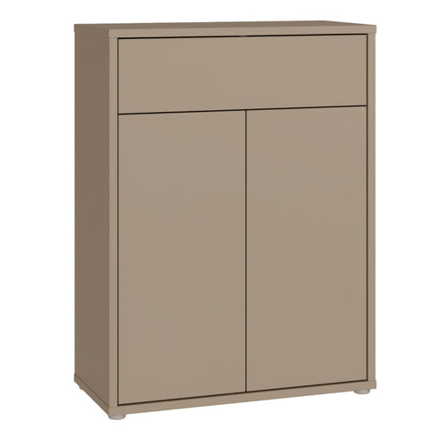 Alice Springs Compact Shoe Cabinet with 2 Doors Push-to-Open & 1 Drawer Push-to-Open in Taupe