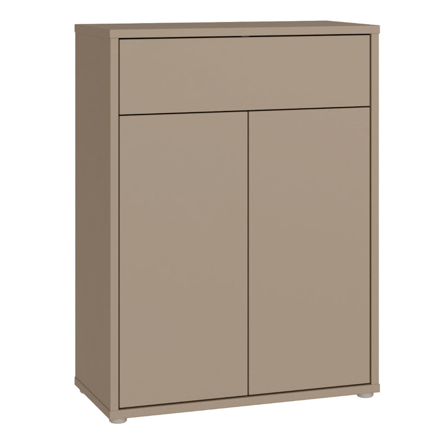 Alice Springs Compact Shoe Cabinet with 2 Doors Push-to-Open & 1 Drawer Push-to-Open in Taupe