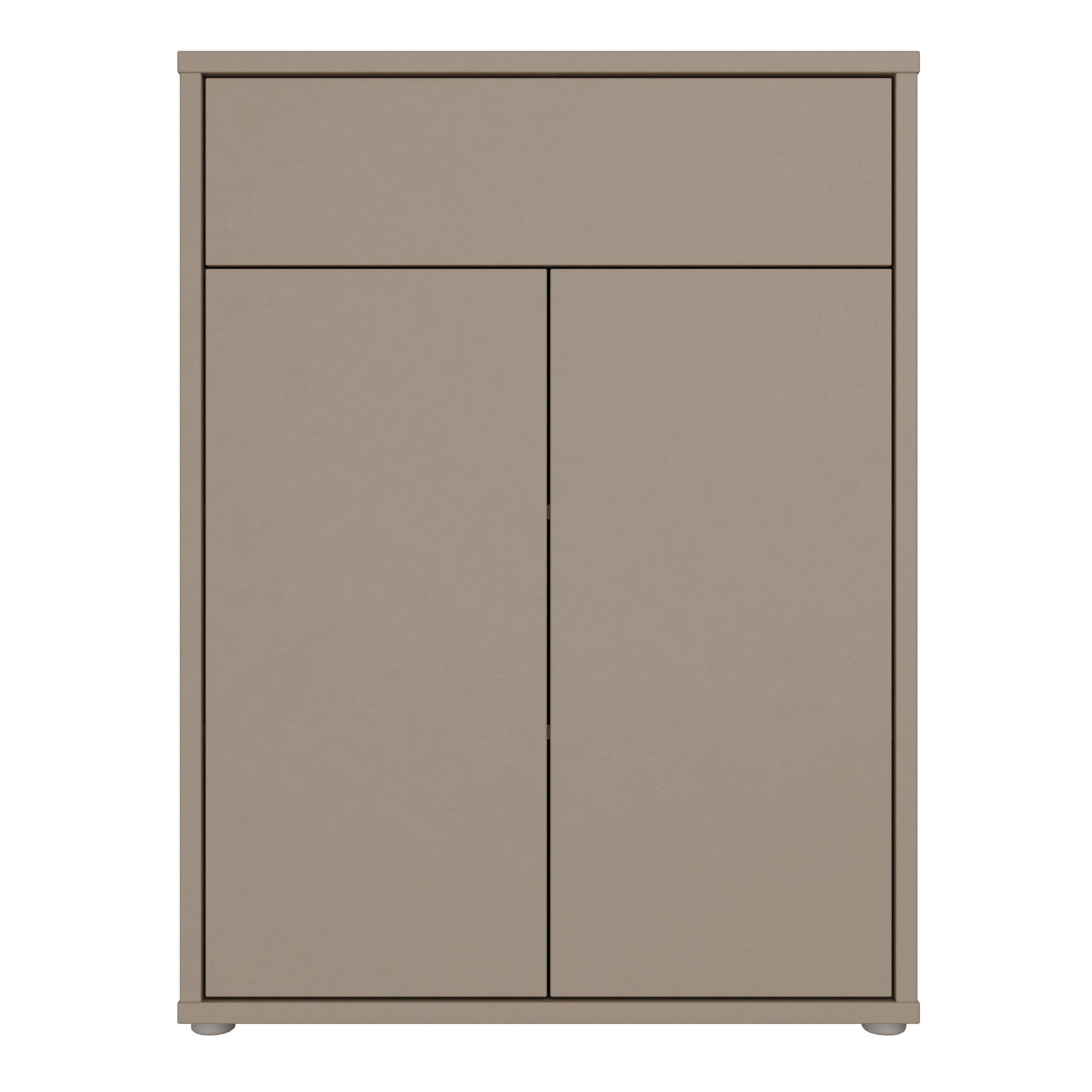 Alice Springs Compact Shoe Cabinet with 2 Doors Push-to-Open & 1 Drawer Push-to-Open in Taupe - image 2