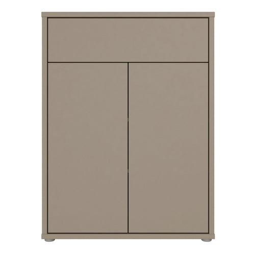 Alice Springs Compact Shoe Cabinet with 2 Doors Push-to-Open & 1 Drawer Push-to-Open in Taupe - image 2