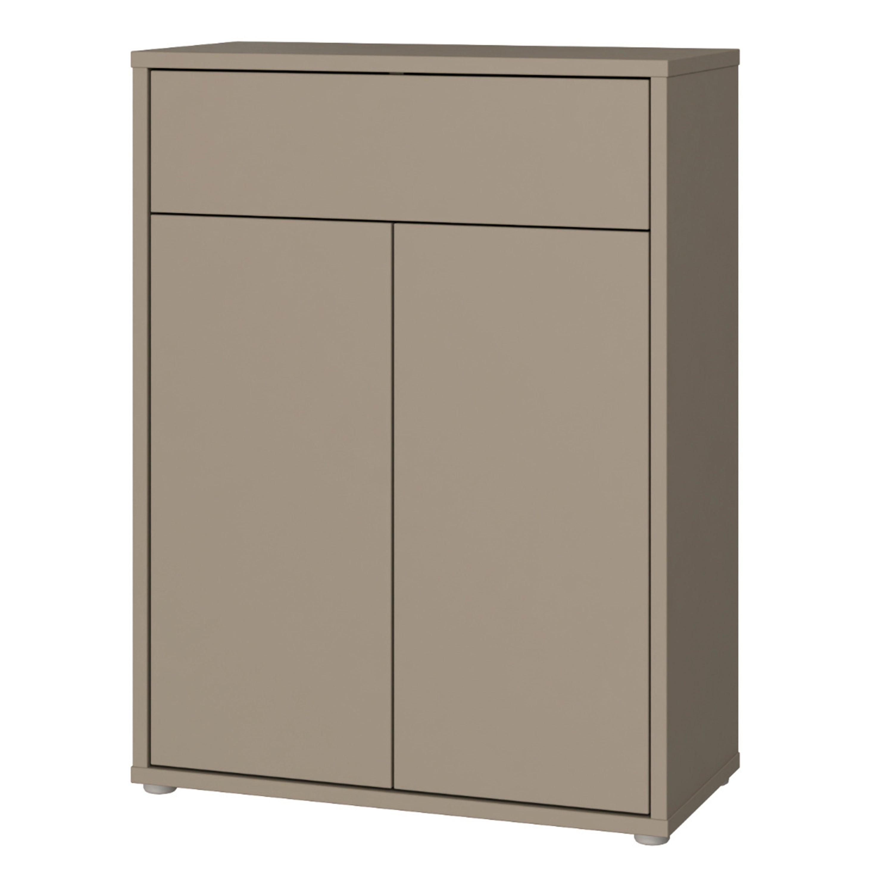 Alice Springs Compact Shoe Cabinet with 2 Doors Push-to-Open & 1 Drawer Push-to-Open in Taupe - image 3