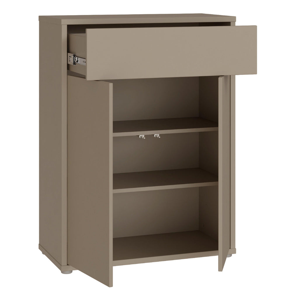 Alice Springs Compact Shoe Cabinet with 2 Doors Push-to-Open & 1 Drawer Push-to-Open in Taupe - image 4