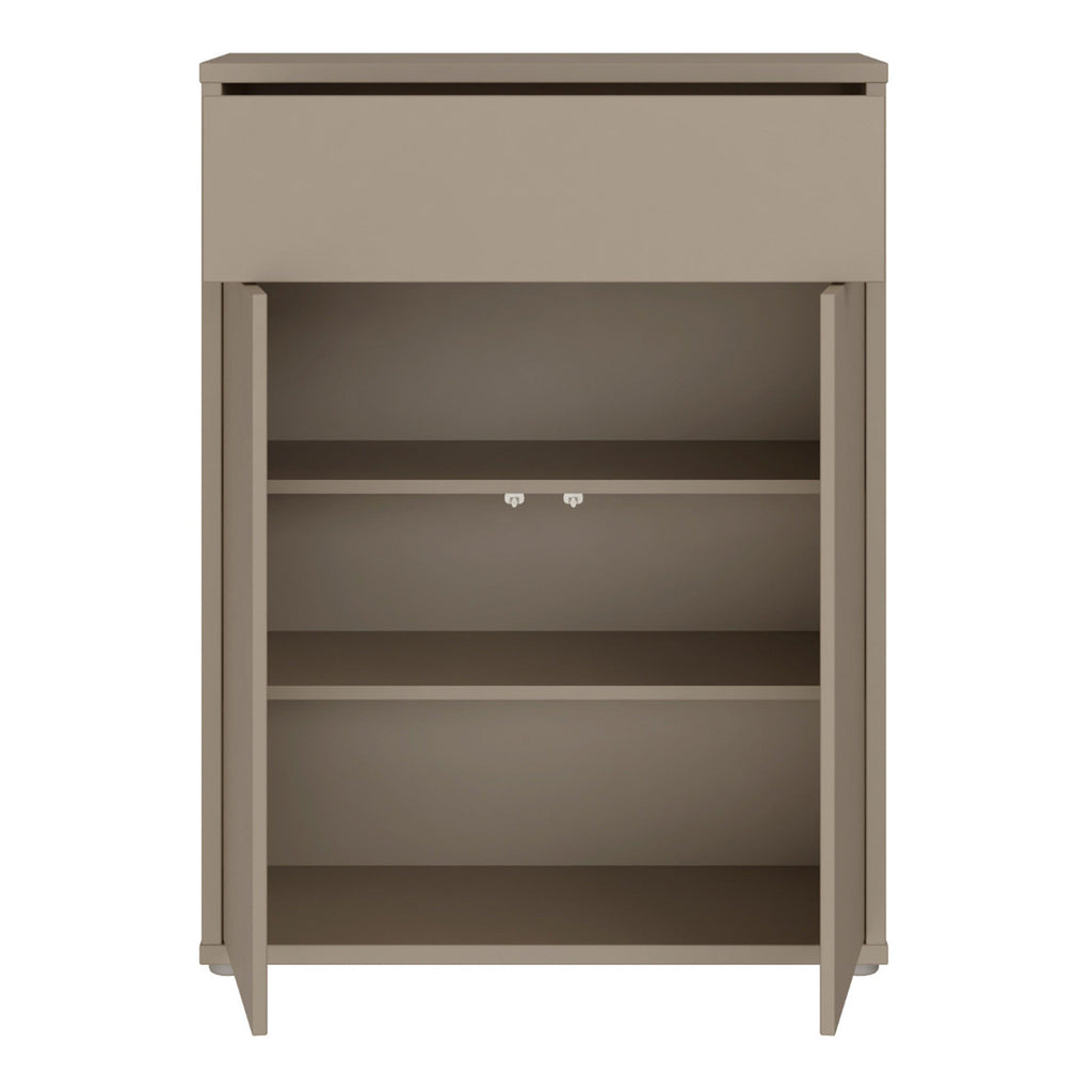 Alice Springs Compact Shoe Cabinet with 2 Doors Push-to-Open & 1 Drawer Push-to-Open in Taupe - image 5