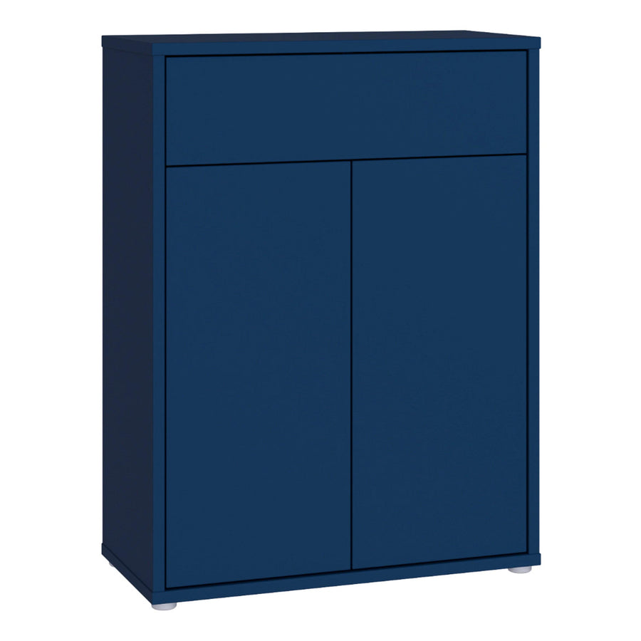 Alice Springs Compact Shoe Cabinet with 2 Doors Push-to-Open & 1 Drawer Push-to-Open in Night Blue