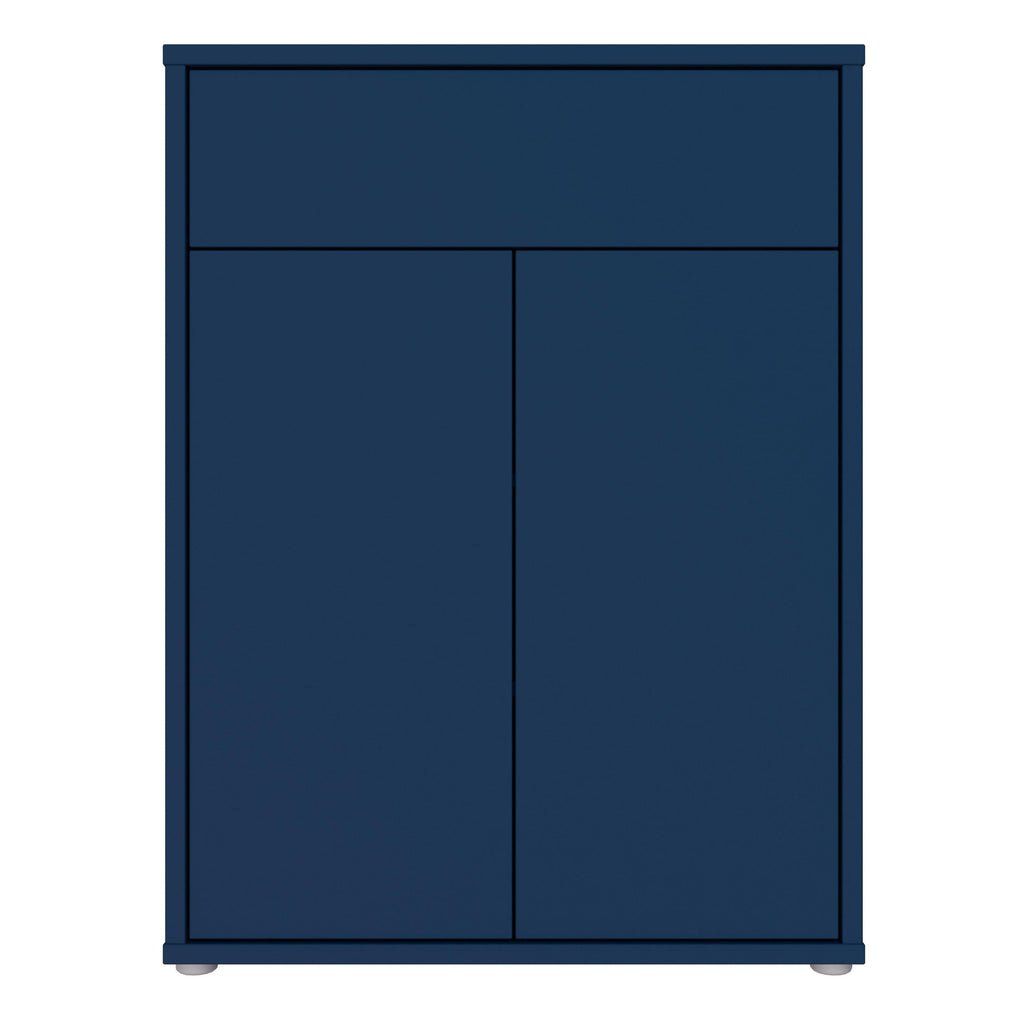 Alice Springs Compact Shoe Cabinet with 2 Doors Push-to-Open & 1 Drawer Push-to-Open in Night Blue - image 2
