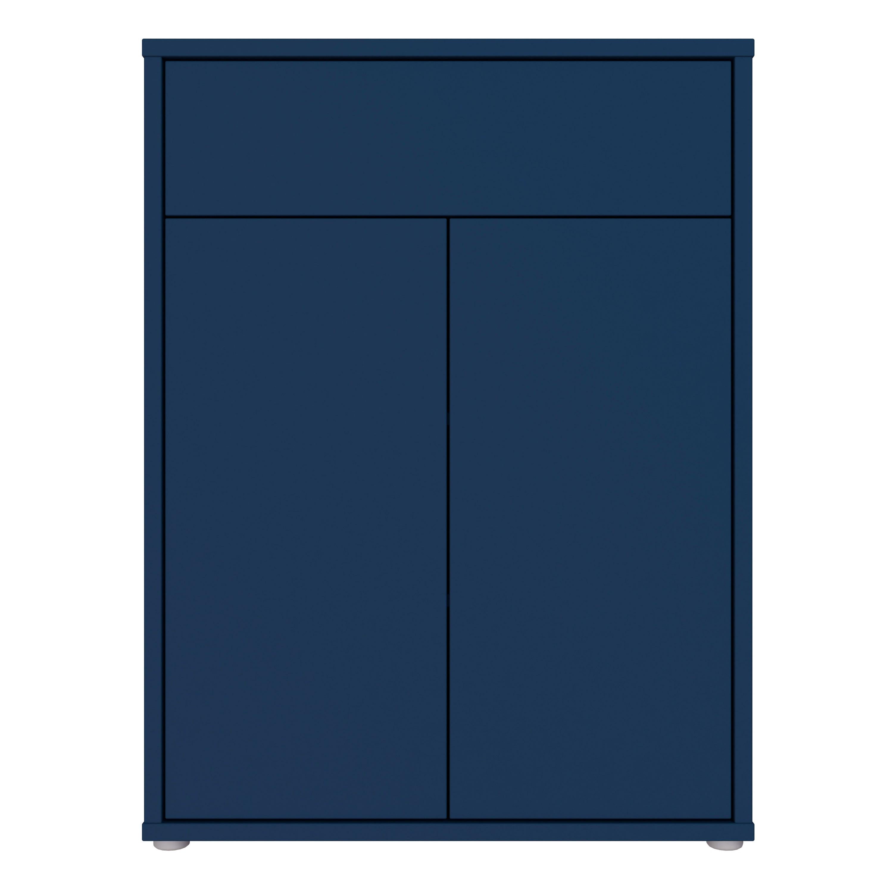 Alice Springs Compact Shoe Cabinet with 2 Doors Push-to-Open & 1 Drawer Push-to-Open in Night Blue - image 2