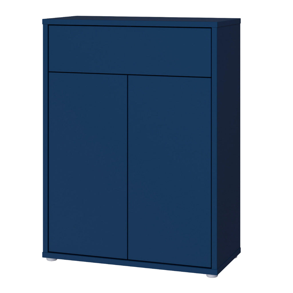 Alice Springs Compact Shoe Cabinet with 2 Doors Push-to-Open & 1 Drawer Push-to-Open in Night Blue - image 3